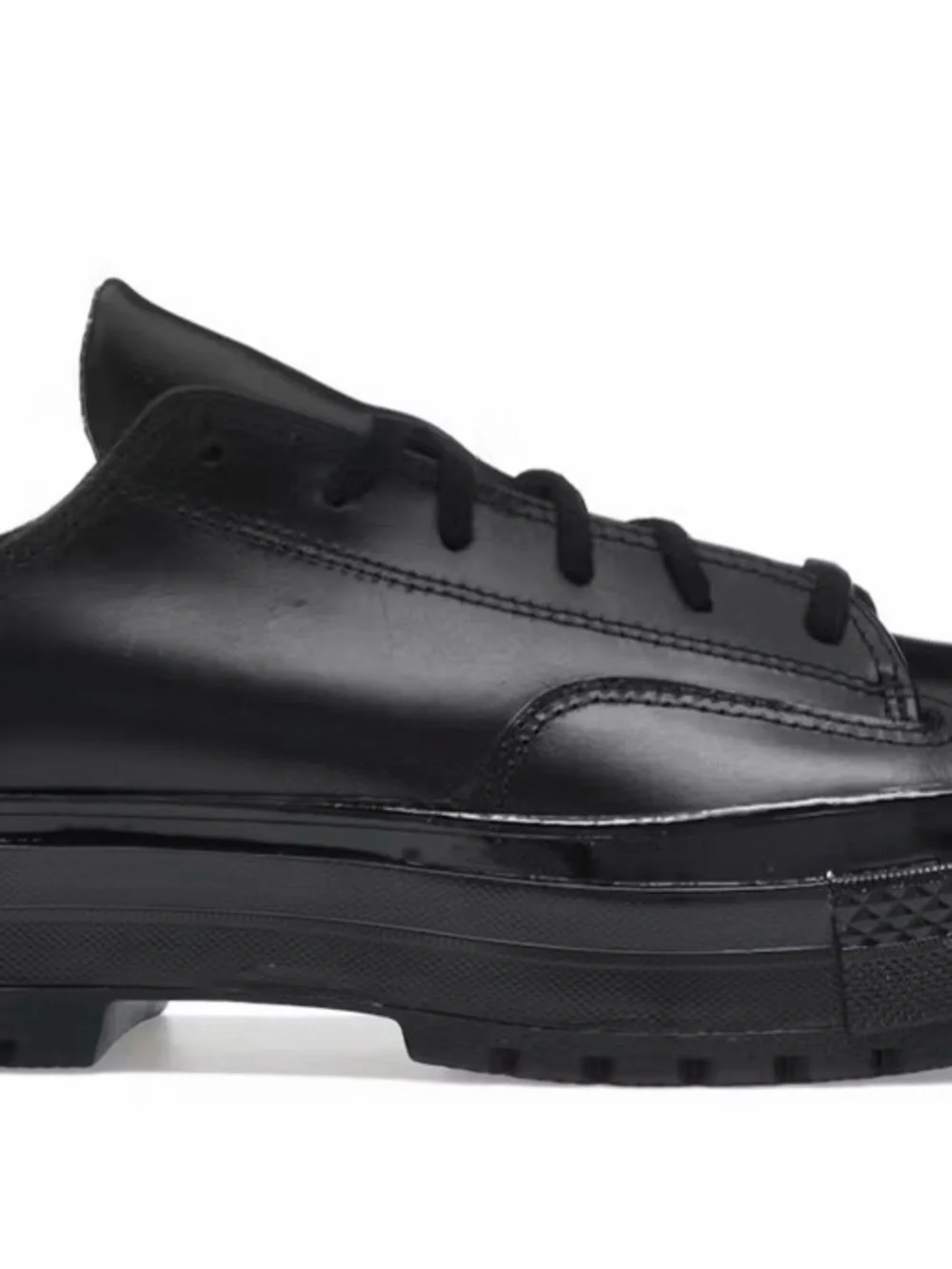 Converse Black Platform Lace-Up Leather Sneakers